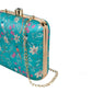 Floral green Print Square Box Clutch for Women & Girls