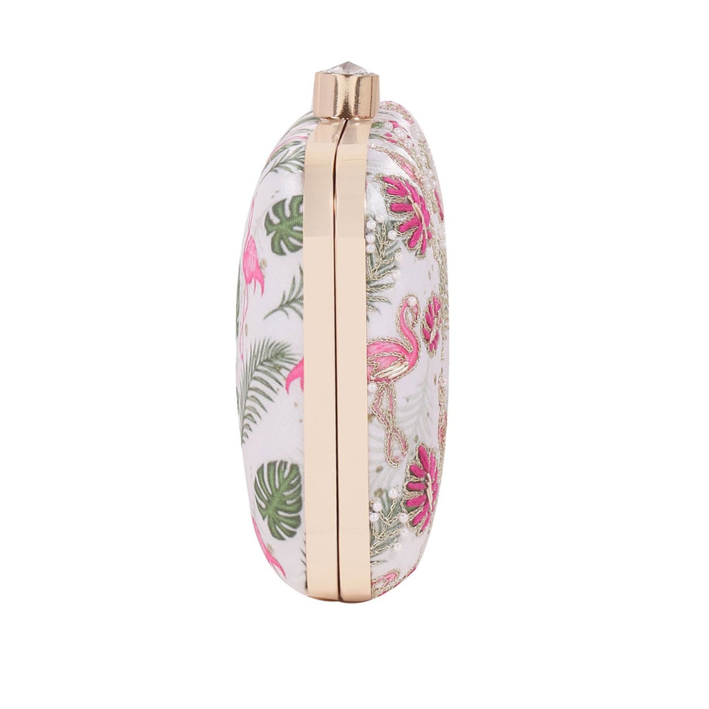 Swan Design Printed Embroidery Clutch  Bag  For Women & Girls