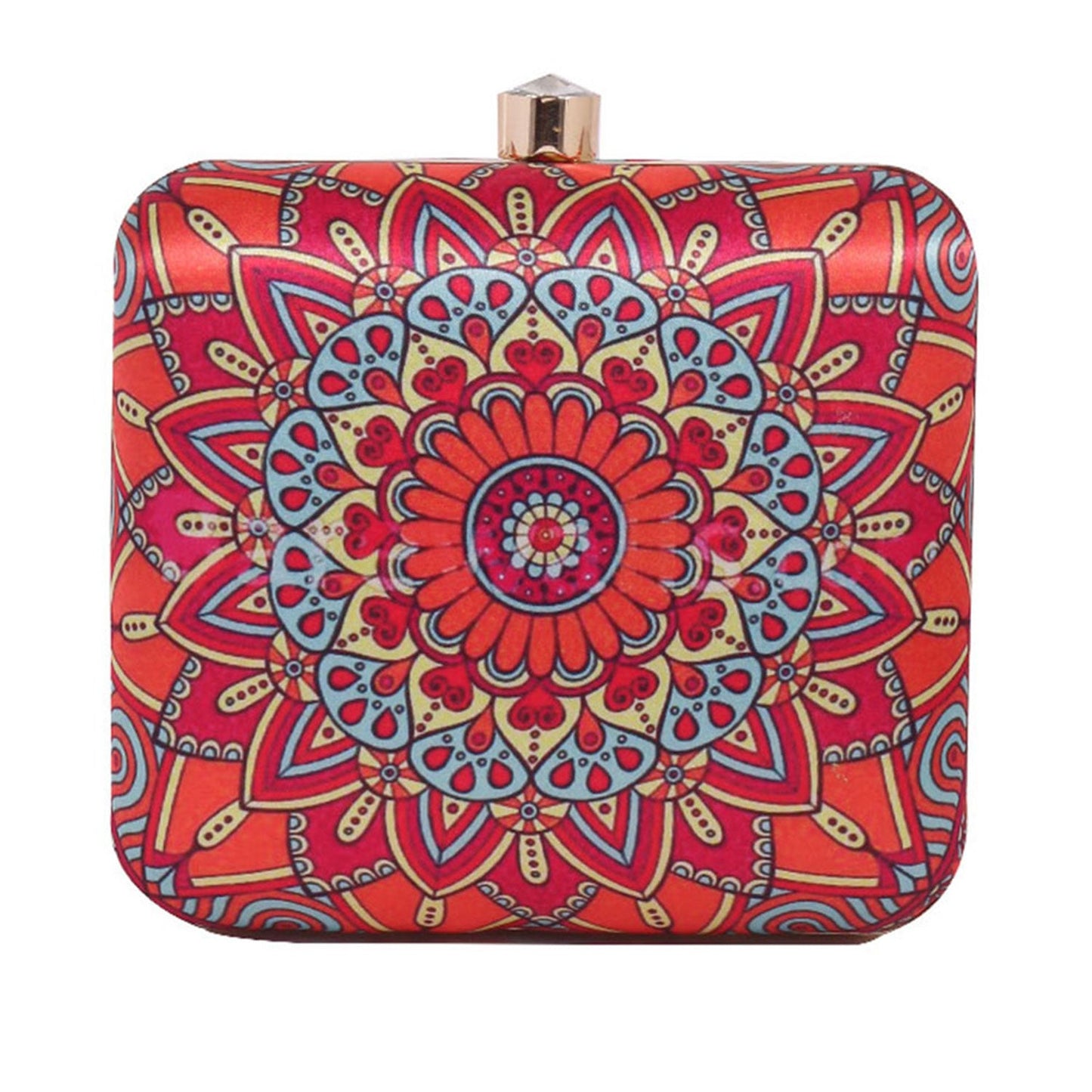 Mandala Digital Print Satin Clutch  for Women & Girls