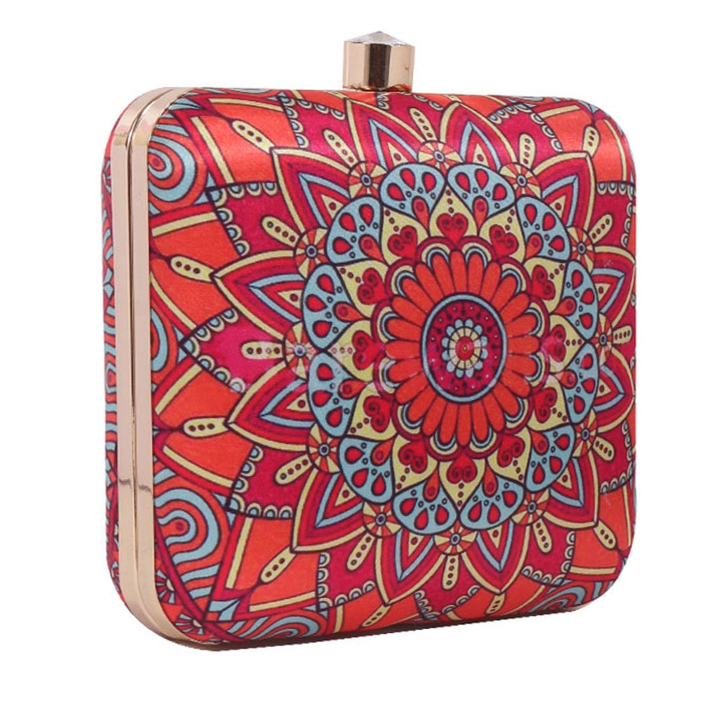 Mandala Digital Print Satin Clutch  for Women & Girls