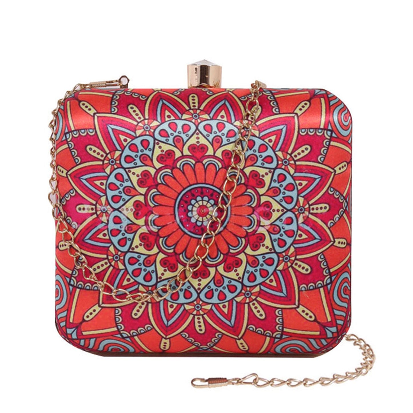 Mandala Digital Print Satin Clutch  for Women & Girls