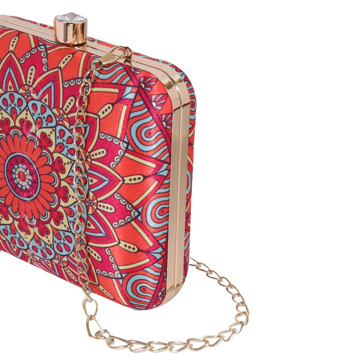 Mandala Digital Print Satin Clutch  for Women & Girls