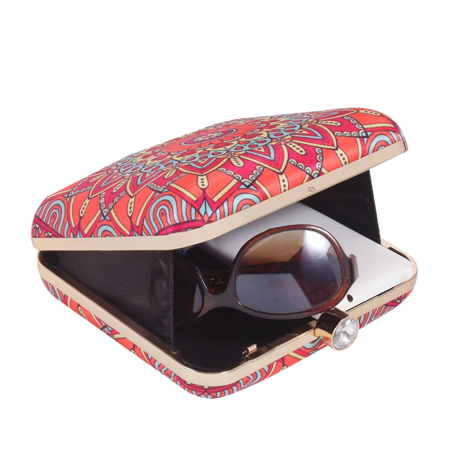 Mandala Digital Print Satin Clutch  for Women & Girls