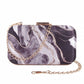 Acrylic Abstract printed black clutch bag