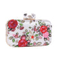 Wonderful red-white floral prints touch with embroidery clutch