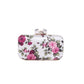 Floral printed embroidered clutch bag