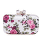 Wonderful red-white floral prints touch with embroidery clutch