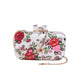 Floral printed embroidered clutch bag