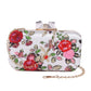 Wonderful red-white floral prints touch with embroidery clutch