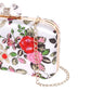 Floral printed embroidered clutch bag