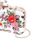 Wonderful red-white floral prints touch with embroidery clutch