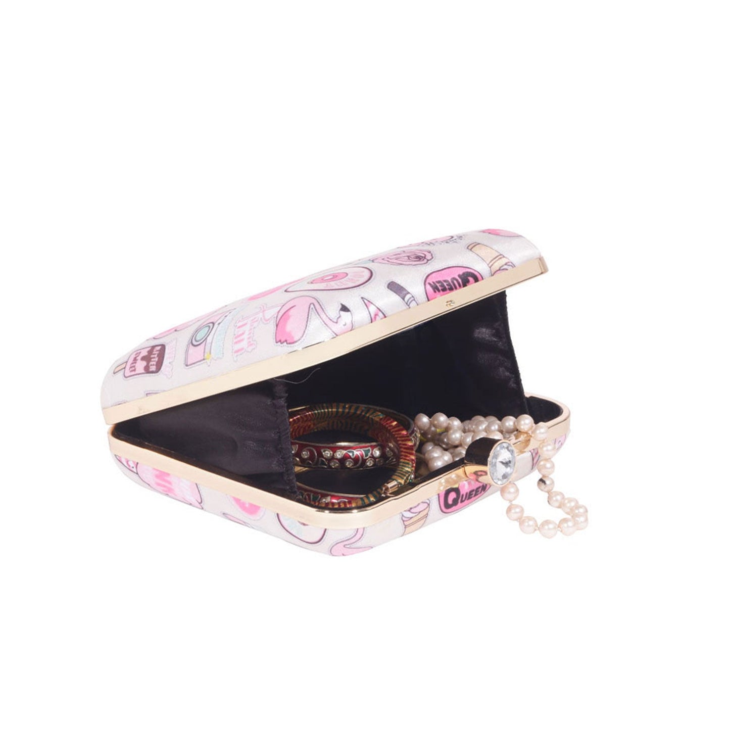 Printed clutch bag