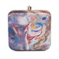 Stylish Satin Digital Print Sqaure Box Clutch   for Women & Girls