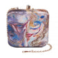 Stylish Satin Digital Print Sqaure Box Clutch   for Women & Girls