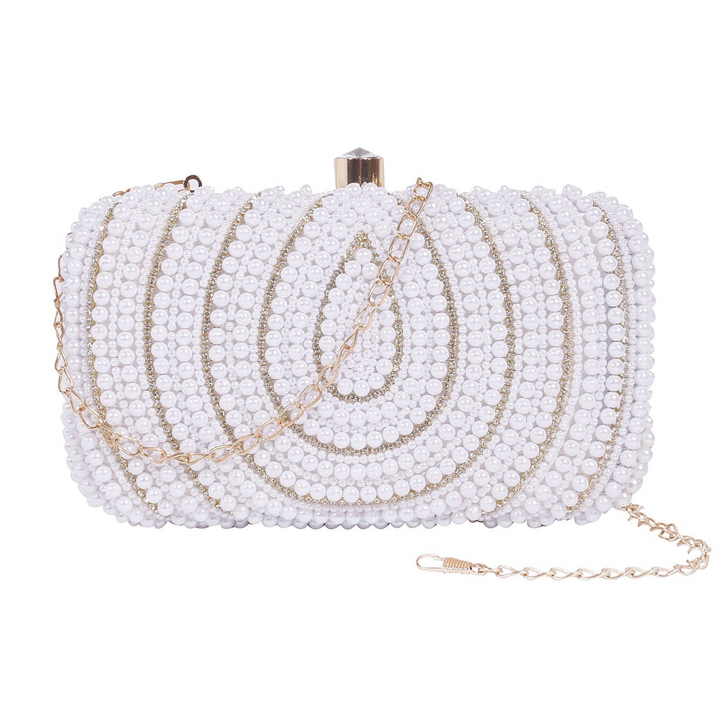 Pearl clutch bag rectangle shape