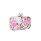 White thread embroidered clutch bag