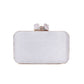 White thread embroidered clutch bag