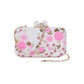 White thread embroidered clutch bag