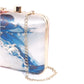 Abstract Satin Print Square Box Clutch  for Women & Girls