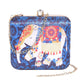 Elephant Satin Digital Print Square Box Clutch  for Women & Girls