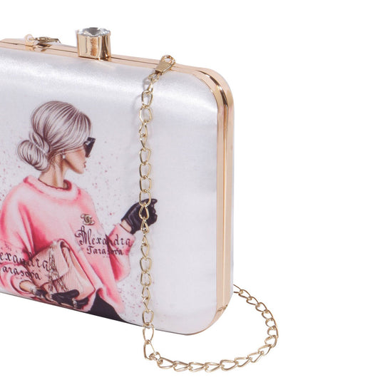 Stylish Printed Box Casual Clutch Bag  For Women & Girls