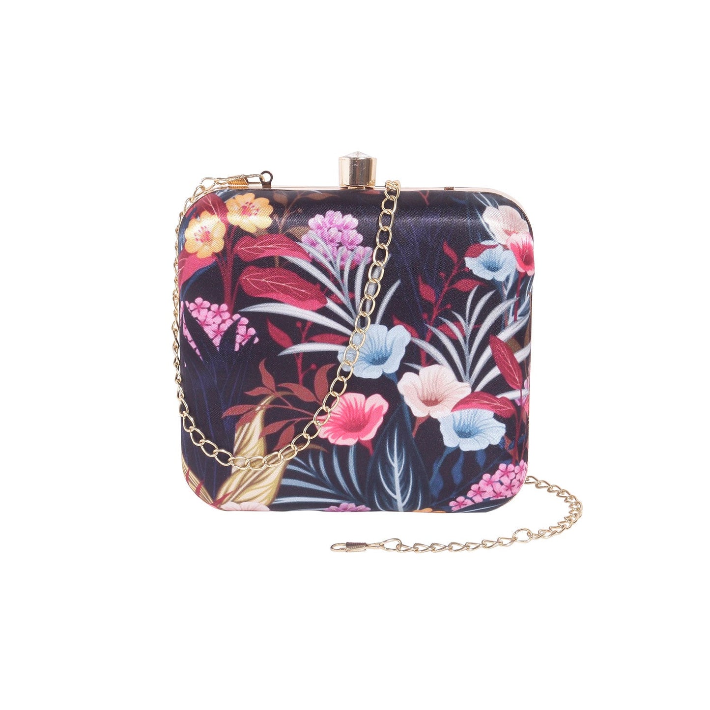 Flowery printed Box Clutch Bag  For Women & Girls