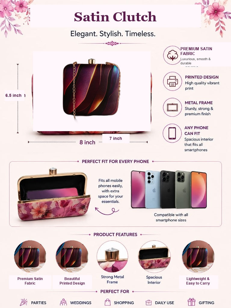 Swisni Premium Printed Luxury Clutch Bag | SWIS-1000