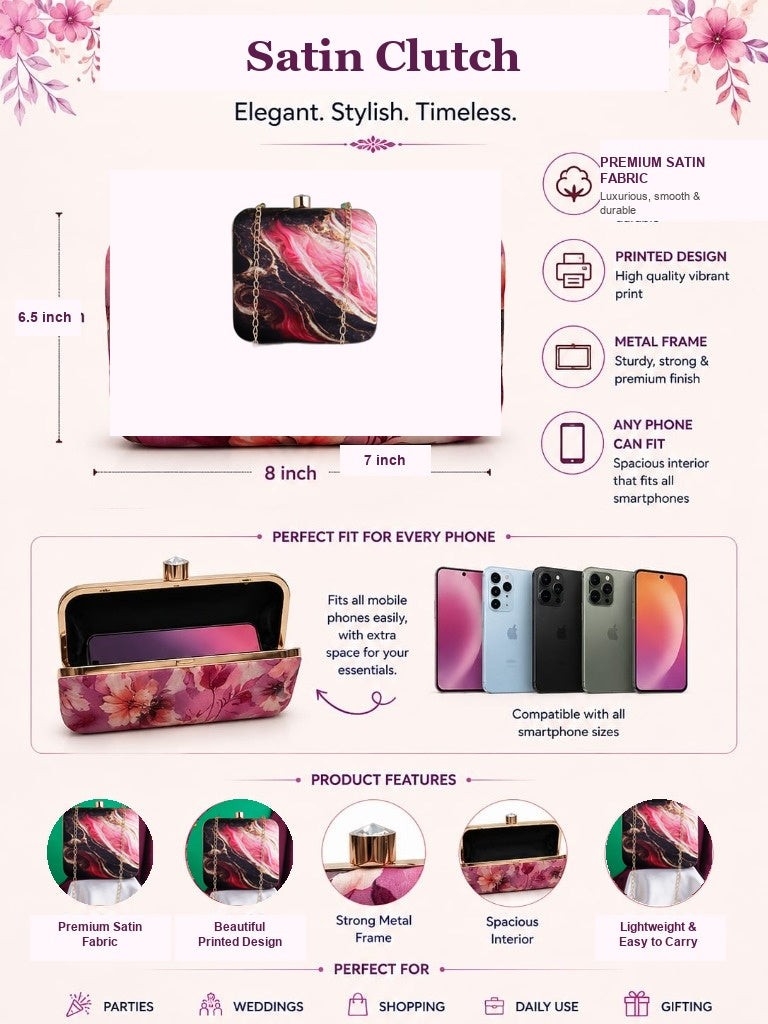 Swisni Premium Printed Luxury Clutch Bag | SWIS-1001