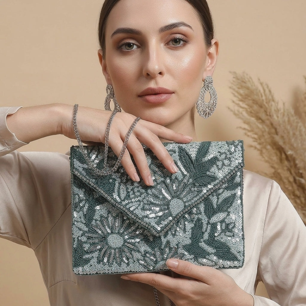 Sumbul Green — Canvas Banjara Boho Bag