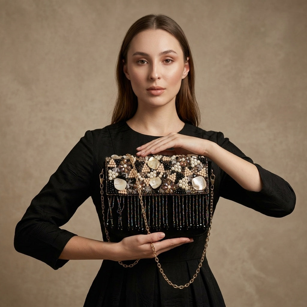 Azra Black — Suede Flap Bag