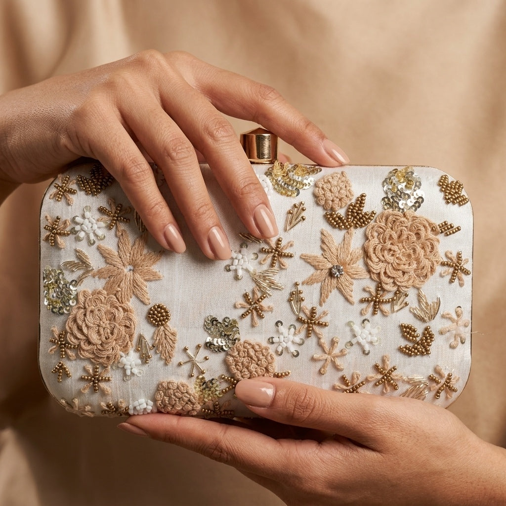 Swisni Luxury Hand-Embroidered Designer Clutch Bag | SWIS-120