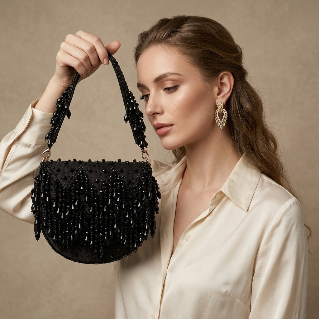 Parveen Black — Suede Flap Bag
