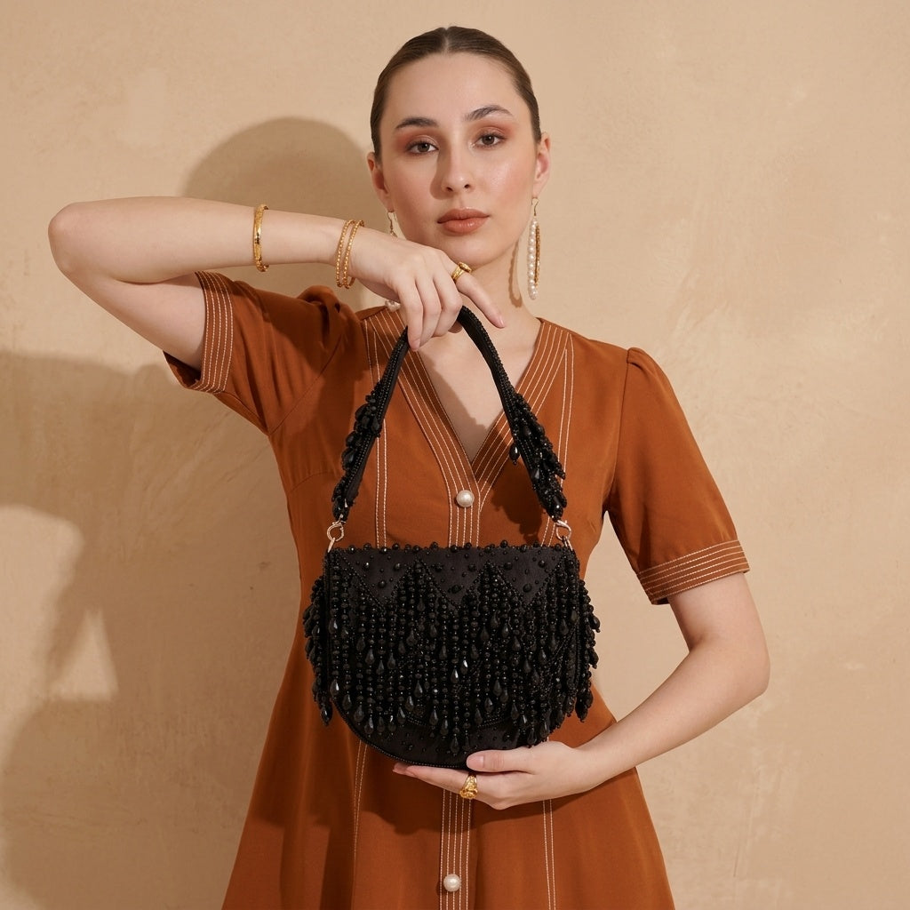 Parveen Black — Suede Flap Bag