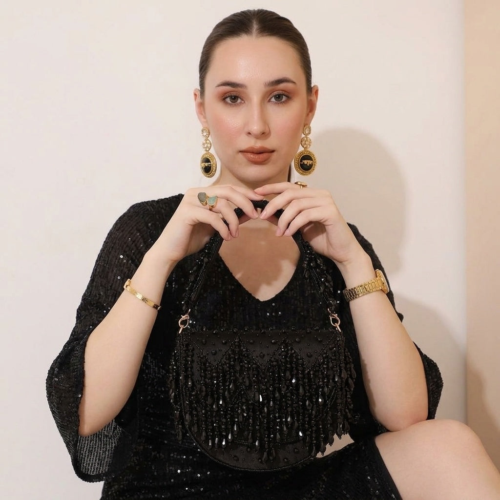 Parveen Black — Suede Flap Bag
