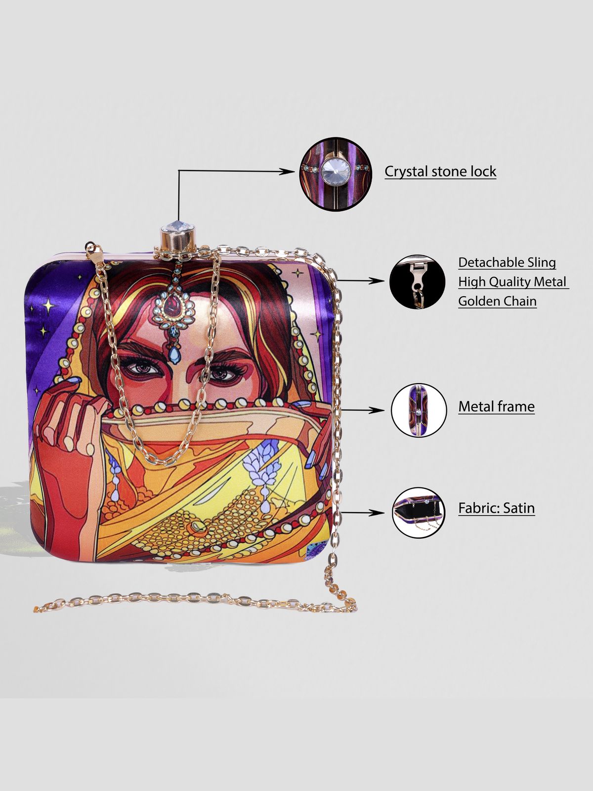 Swisni Printed Clutches - SWIS-1313 - Detail View 11