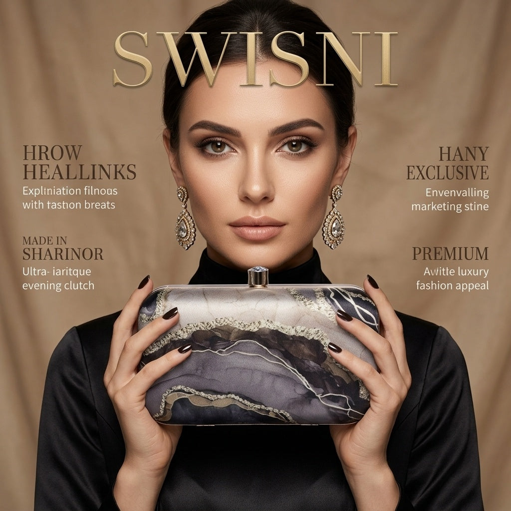 Swisni Premium Printed Clutch Bag for Women | Ethnic Evening Purse | Party Handbag | SWIS-131