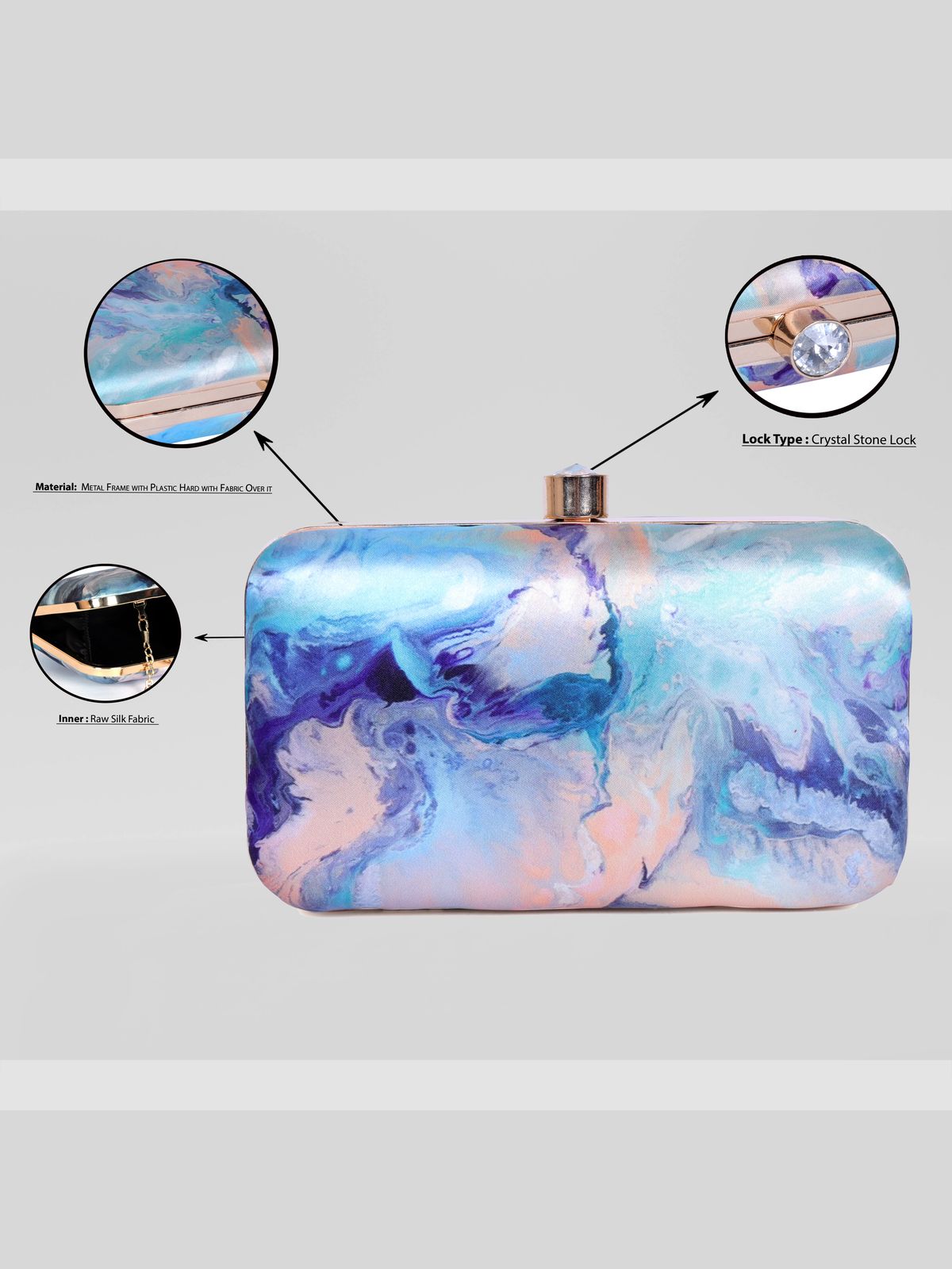 Swisni Printed Clutches - SWIS-1322 - Creative View