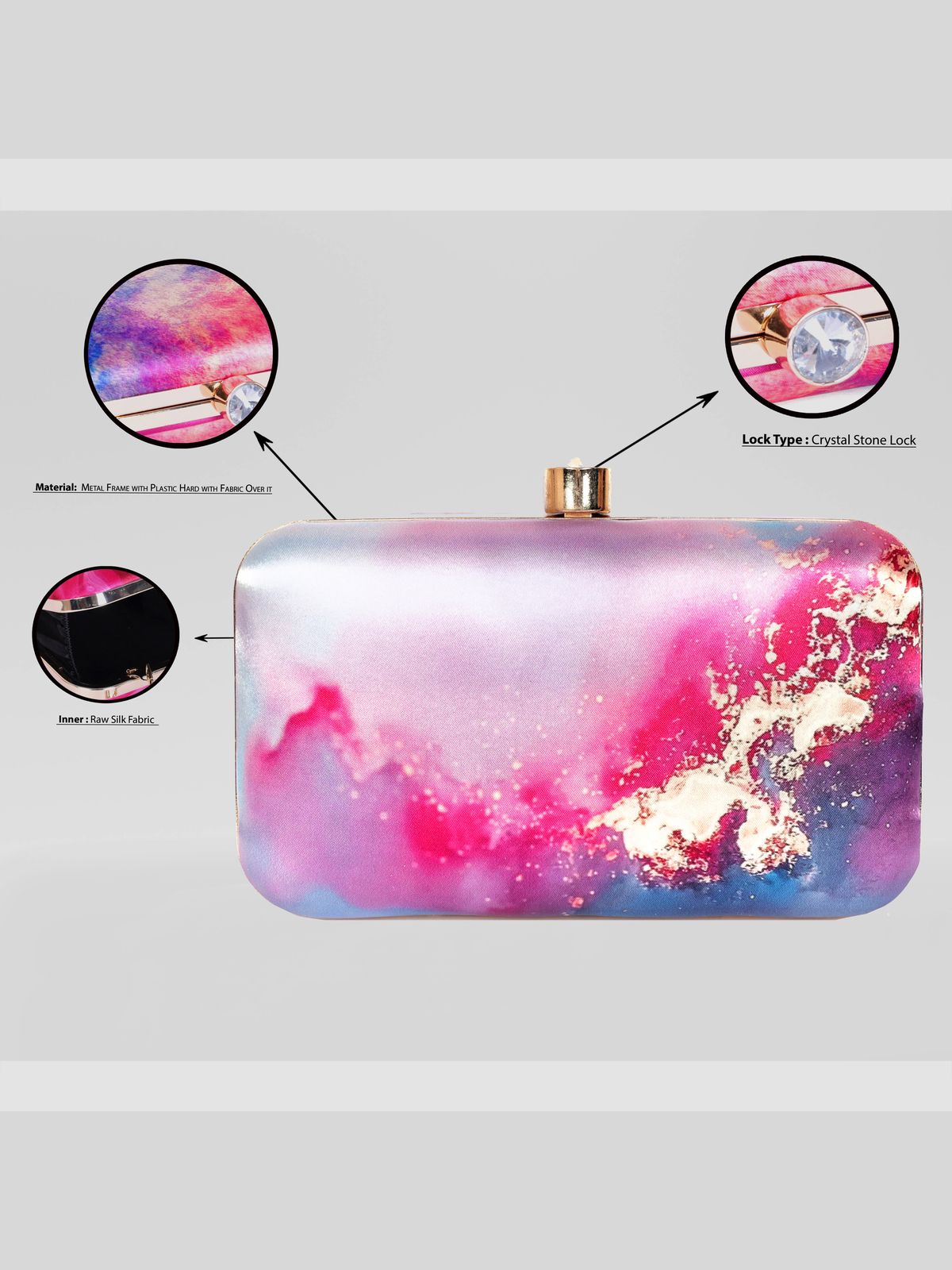 Swisni Printed Clutches - SWIS-1323 - Creative View