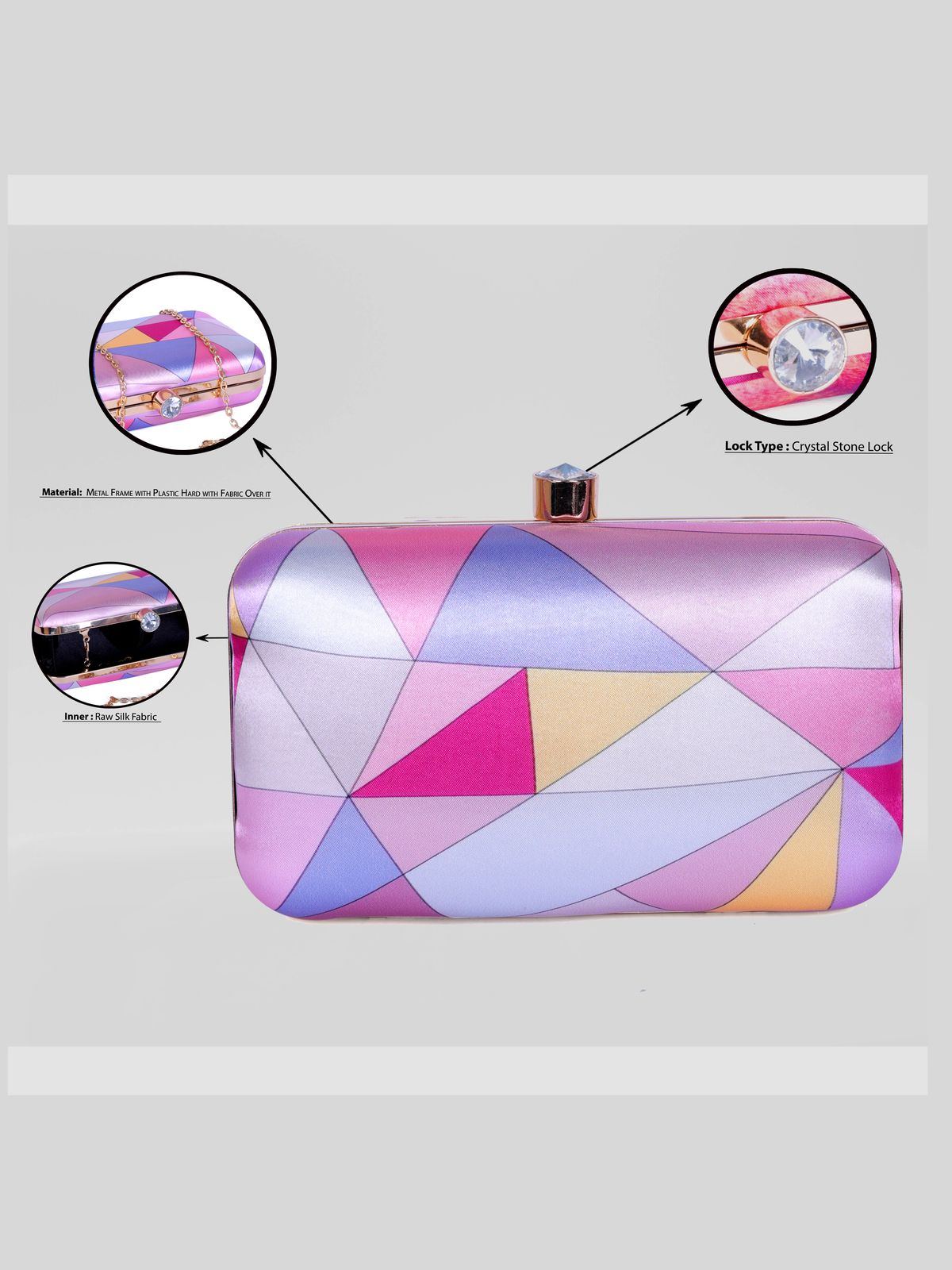 Swisni Printed Clutches - SWIS-1324 - Creative View