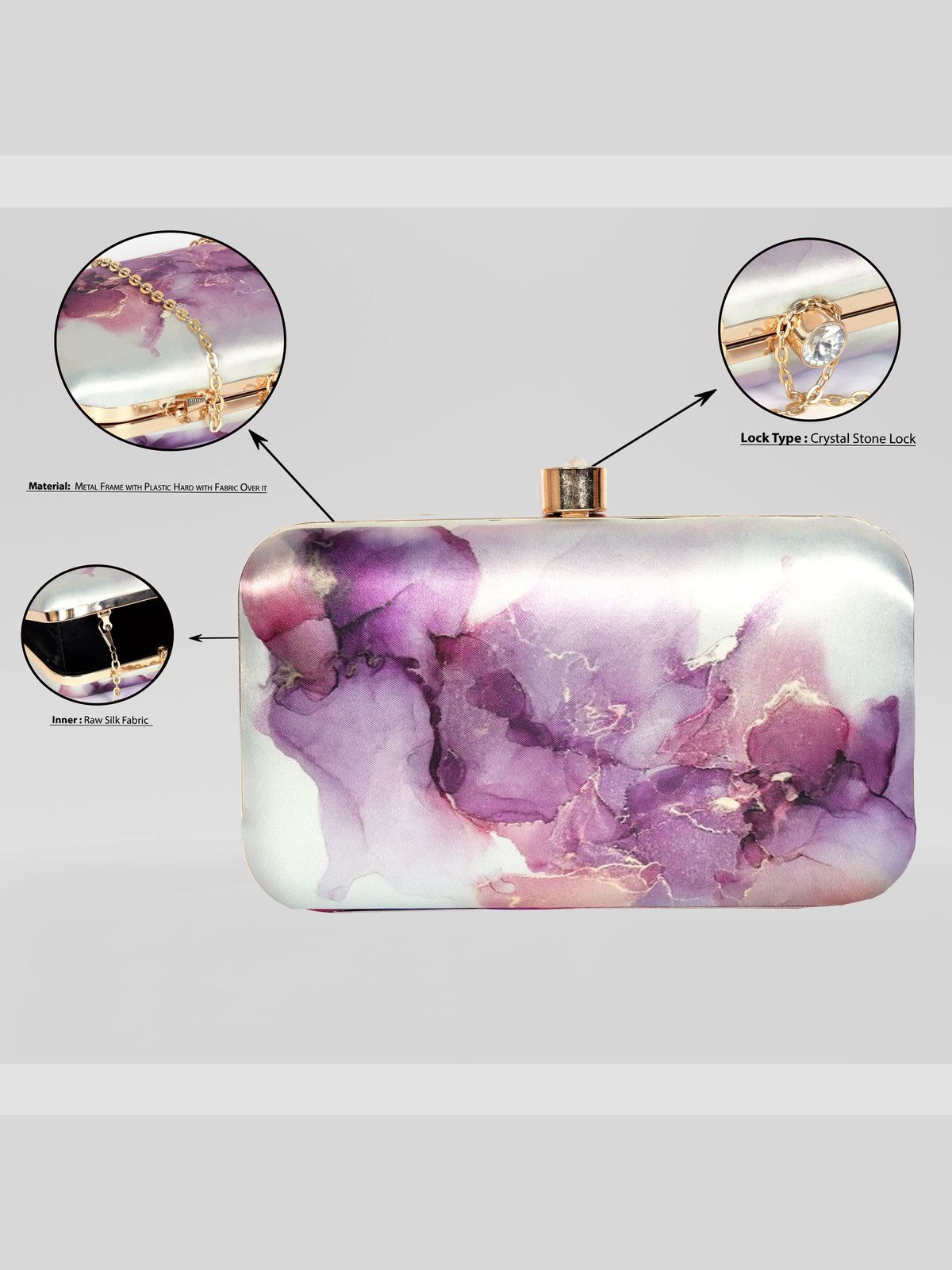 Swisni Printed Clutches - SWIS-1325 - Detail View 2