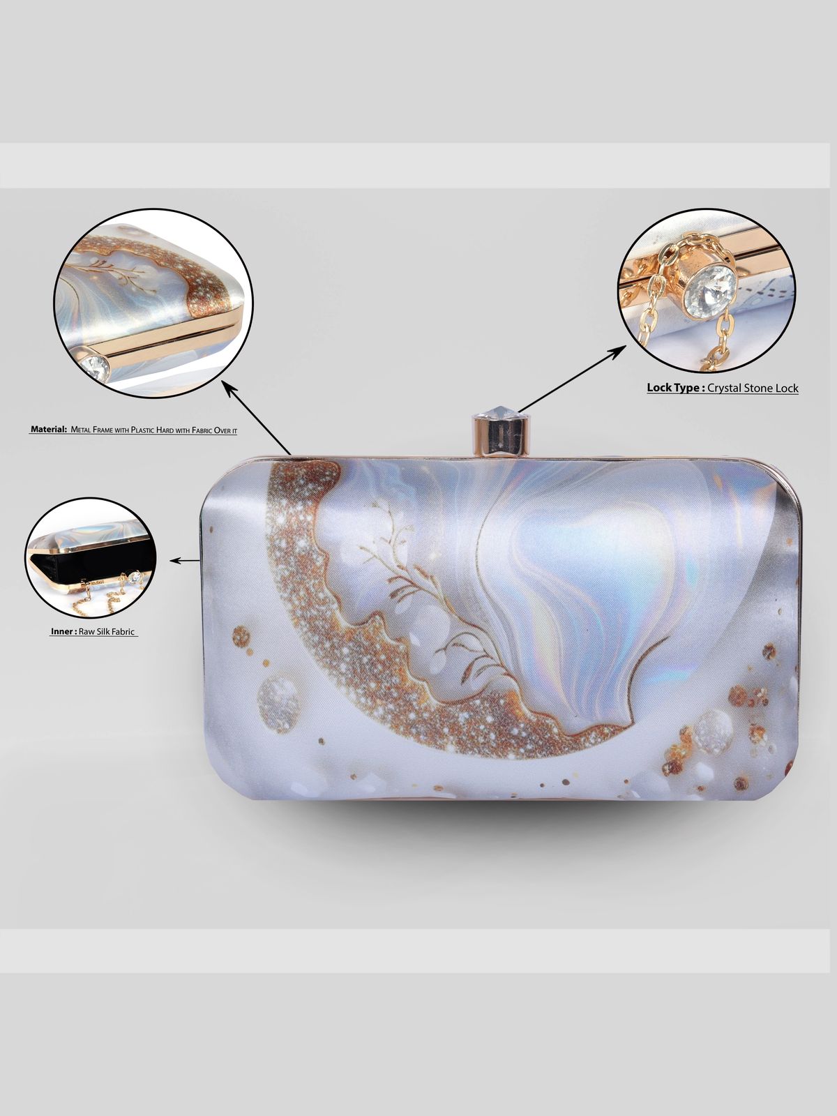Swisni Printed Clutches - SWIS-1326 - Detail View 2