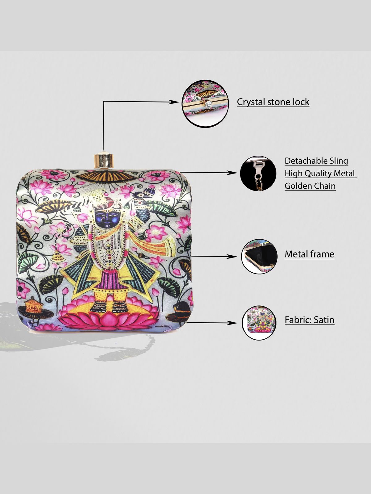 Swisni Printed Clutches - SWIS-1333 - Detail View 8