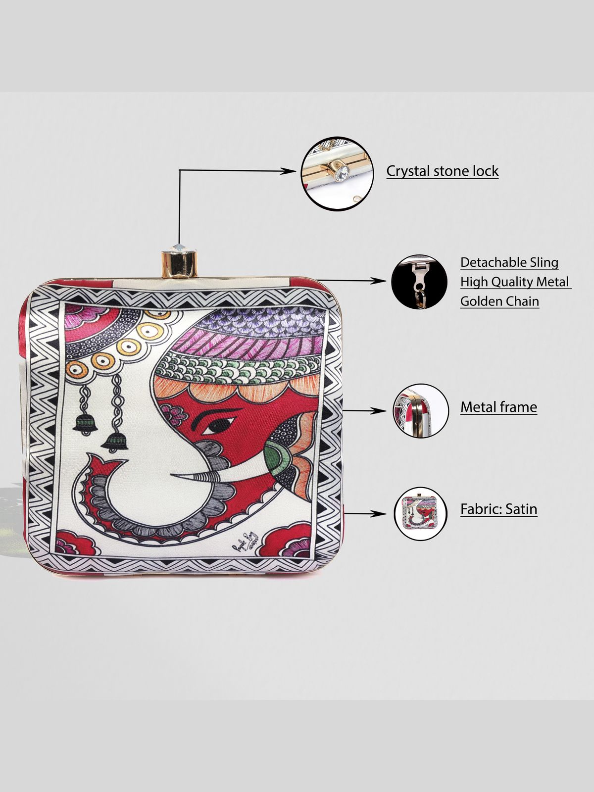 Swisni Printed Clutches - SWIS-1343 - Detail View 9