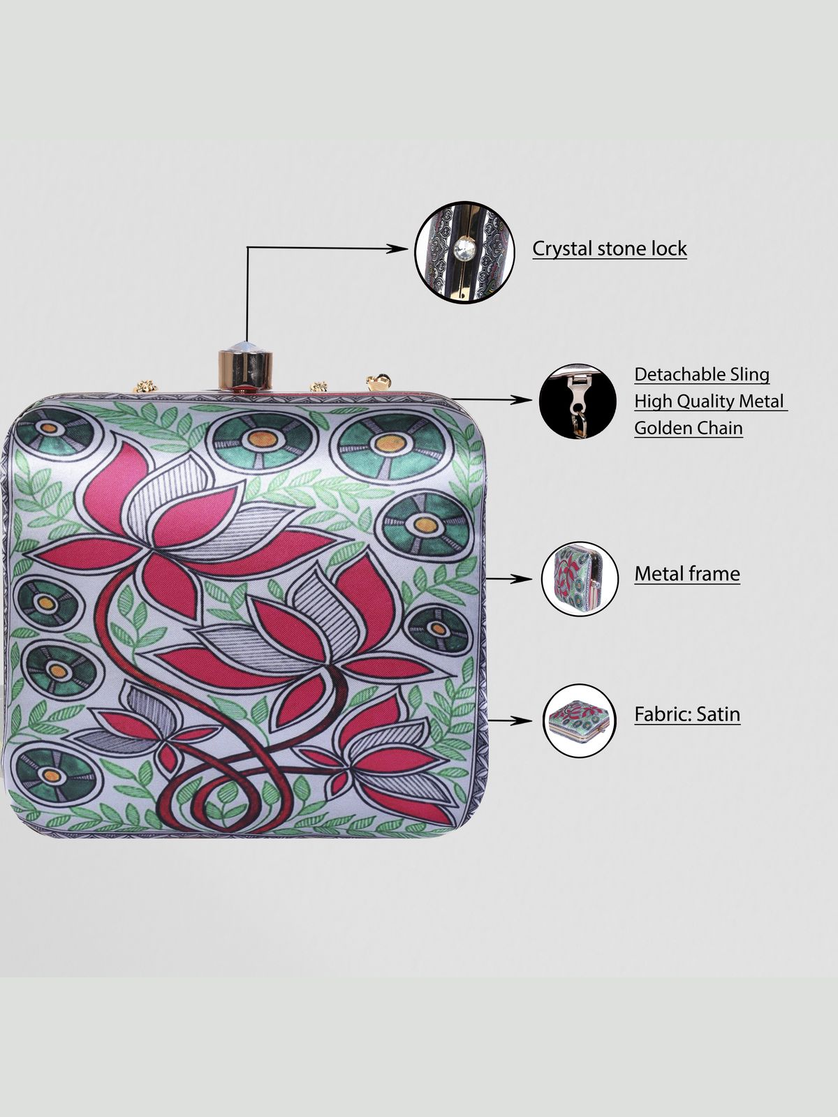 Swisni Printed Clutches - SWIS-1347 - Detail View 12