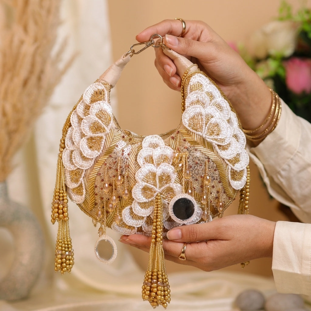 Swisni Chic Moon-Shaped Evening Clutch Bag | SWIS-1526