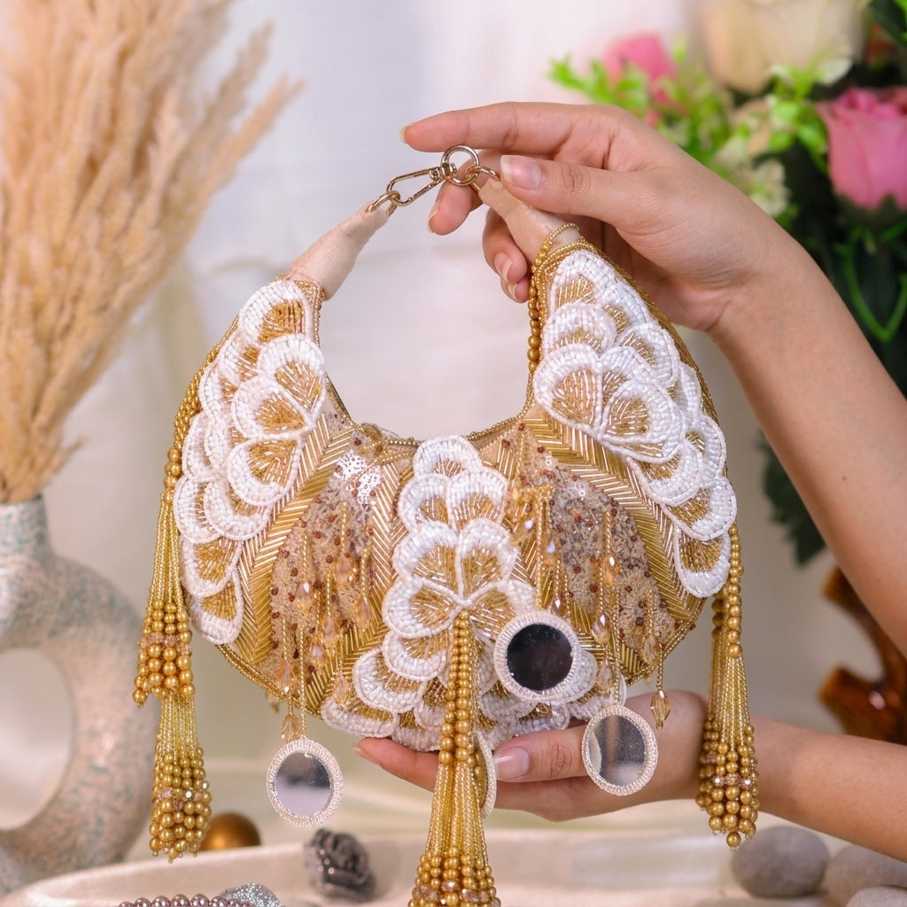 Swisni Chic Moon-Shaped Evening Clutch Bag | SWIS-1526