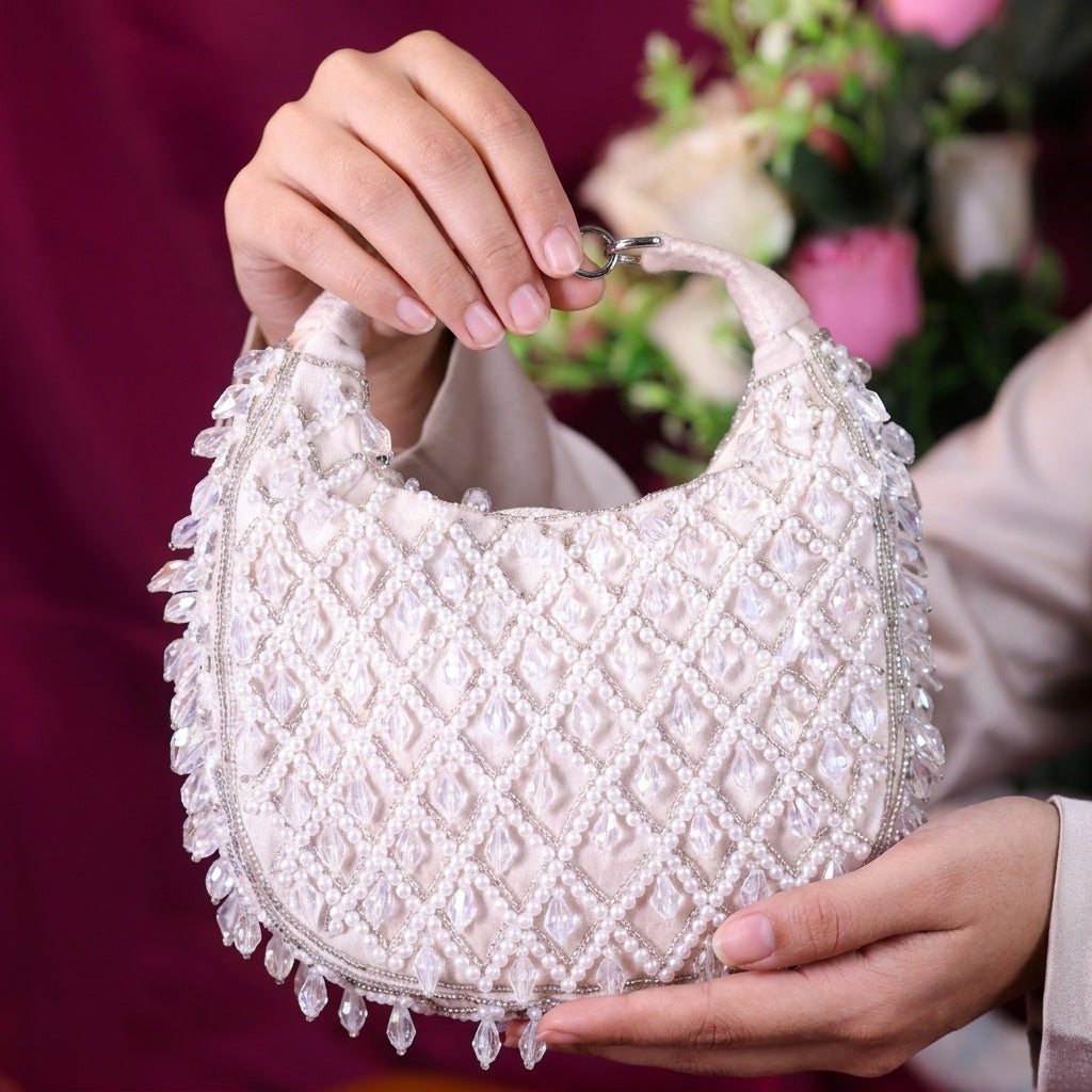 Swisni Chic Moon-Shaped Evening Clutch Bag | SWIS-1582