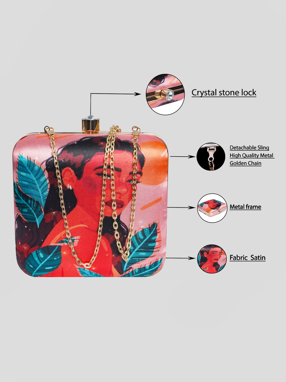 Swisni Printed Clutches - SWIS-1726 - Detail View 12