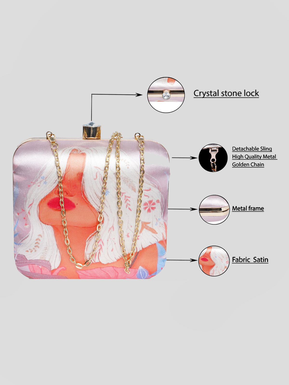 Swisni Printed Clutches - SWIS-1729 - Detail View 10