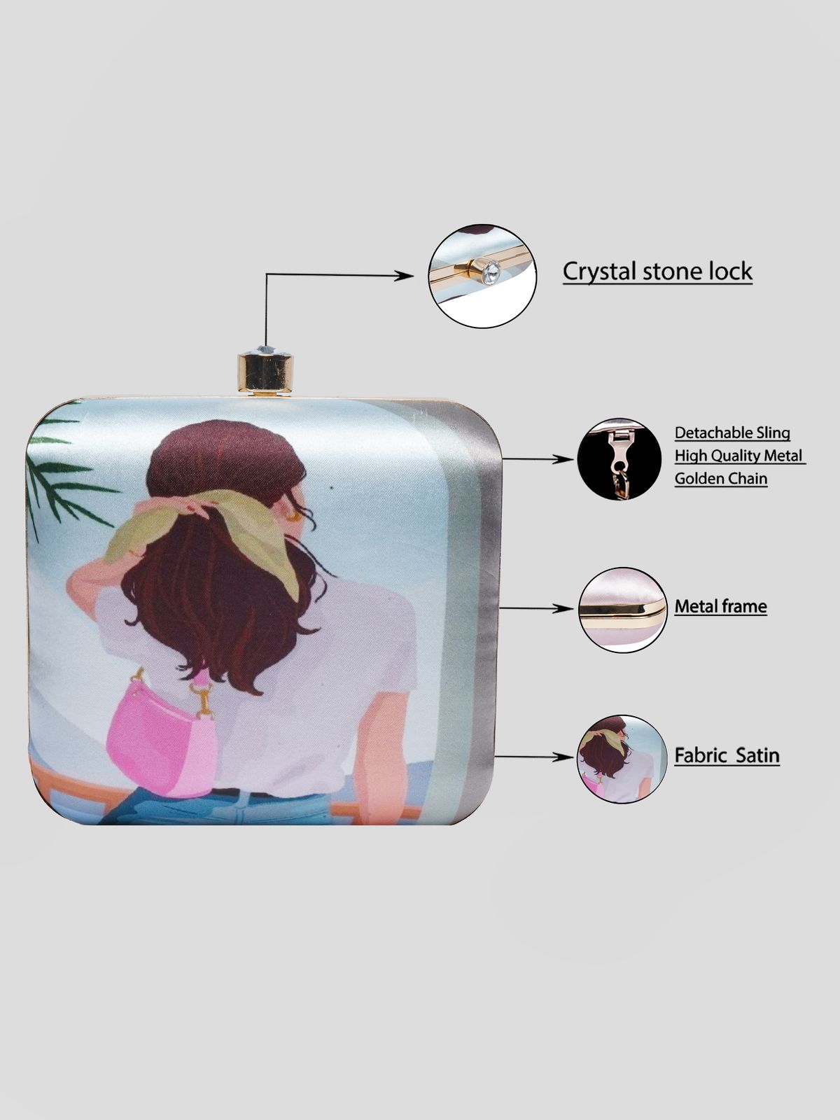 Swisni Printed Clutches - SWIS-2073 - Detail View 12